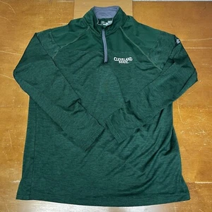Cleveland State Vikings Sweater Mens Medium Green Pullover 1/4 Zip Active Heat - Picture 1 of 13
