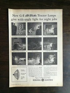 Lámparas tractoras General Electric GE 1958 vintage para todo clima página completa anuncio original - Imagen 1 de 1