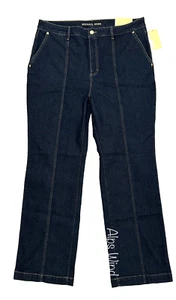 Michael Kors Women's Selma High-Rise Bootcut Jeans in OVRDYD INDG SZ.16 NWT - Picture 1 of 8