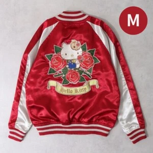 Sukajan Sanrio HELLO KITTY Rose Embroidered Jacket Blouson Red Size M Kawaii F/S - Picture 1 of 11