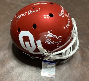 SPENCER RATTLER SIGNED OKLAHOMA SOONERS OU FULL SIZE REP HELMET AUTO PSA COA - Picture 1 of 3