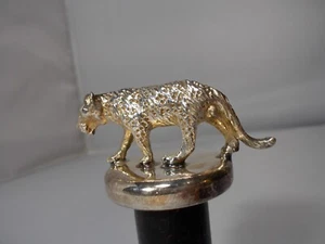Vintage versilberte Bronze Leopard Flaschenverschluss 2 3/4" Höhe Kostenloser Versand - Bild 1 von 12