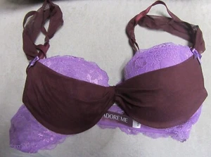 ADORE ME BRA - ROMANTIC MAROON AND PURPLE LACE LACE SIZE 34A NWT - Picture 1 of 1