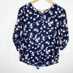 Sienna Sky Marineblau Blumendruck Kurzarm Bluse Damen Größe Small S - Bild 1 von 8