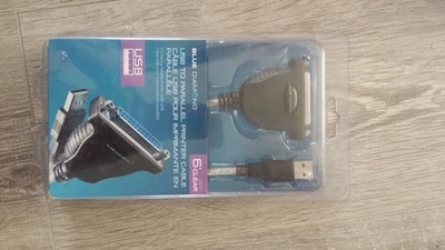 NUEVO cable de impresora USB a paralelo BLue Diamond sellado, 6 pies Foto 1 de 2