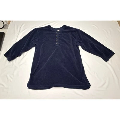 Pullover polar Woolrich Henley Polartec de colección clásico al aire libre azul marino M Foto 1 de 4