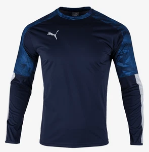 PUMA Hombres Copa Entrenamiento Lluvia L/S Camiseta Azul Marino Jersey Camise... - Imagen 1 de 4