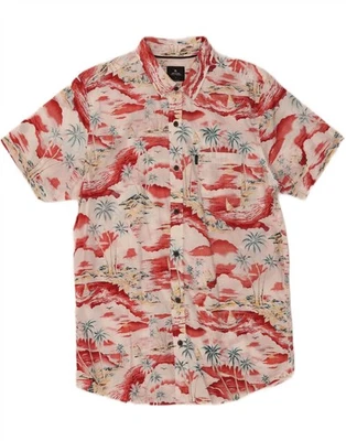 RIP CURL Mens Hawaiian Short Sleeve Shirt Small Red Floral Cotton DY08 - Image 1 of 3
