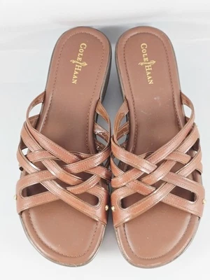 Босоножки Cole Haan NikeAir на танкетке женские размер 7,5 B коричневые лакированная кожа  - Изображение 1 из 4