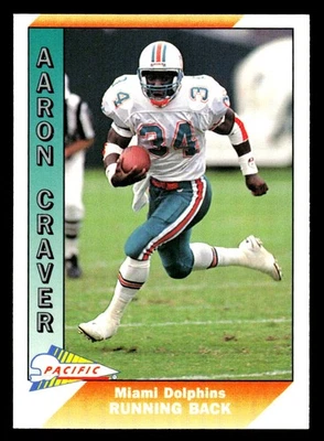1991 Pacific #607 Aaron Craver Miami Dolphins Rookie - Image 1 of 2
