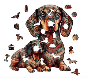 Rompecabezas de madera salchicha perro gato rompecabezas regalo Navidad hobby caballo chihuahua cachorro 30 cm - Imagen 1 de 64