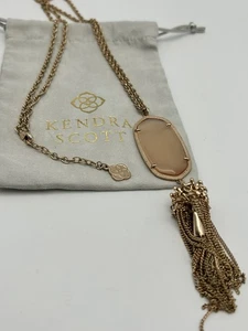 Kendra Scott Rayne Rose Gold Long Pendant Tassel Necklace - Picture 1 of 8