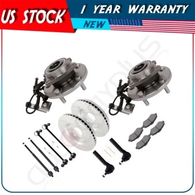 For 2008-16 Chrysler Town & Country Front Tie Rod End Sway Bar Wheel Hub Bearing Foto 1 de 4