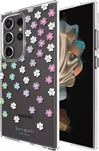 KATE SPADE Samsung Galaxy S24 Ultra Clear Phone Case Scattered Iridescent Floral - Picture 1 of 6
