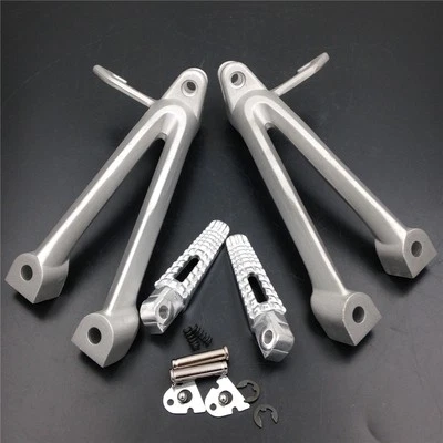 Clavija de pie para Suzuki GSXR600 GSXR750 2006 2007 soporte de pasajero trasero plateado Foto 1 de 4