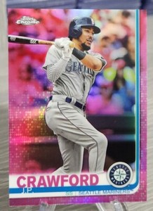 JP Crawford 2019 Topps Chrome Pink Refractor #15 Seattle Mariners 