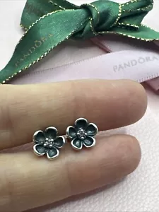 Pandora Wandas Jardín Flor Rosa Marrón Pendientes Tachuelas 290522 Auténtico - Imagen 1 de 12