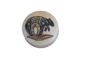 Laser Engraved Native American Design 'Bear' Wooden Trinket Lidded Jewelry Box - Picture 1 of 3
