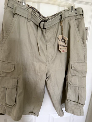 Pantalones Cortos OTB Para Hombre Auténticos Mezcla de Algodón TWILL Frente Plano CARGO Caqui Talla 36 Foto 1 de 2