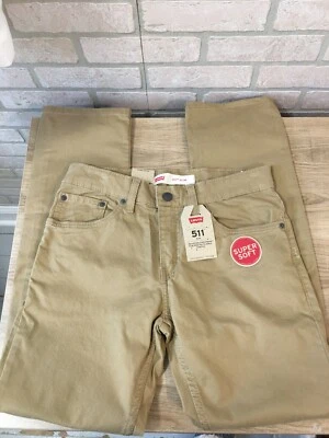 Jeans Levi’s 511 Color Calce Ajustado Súper Suaves Marrón Jóvenes Niños 16 Regular 28x28 Foto 1 de 4