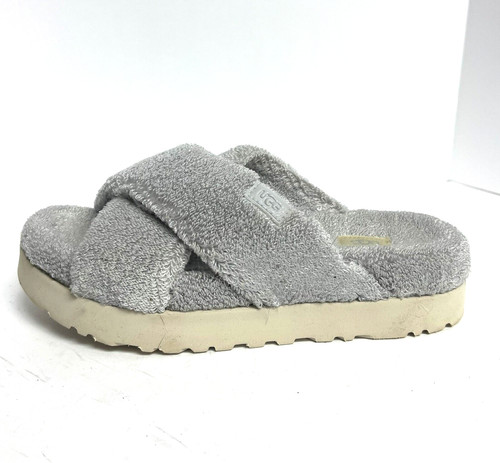 UGG Sandalo donna Fuzz Sugar Terry cross slide grigio 10 M