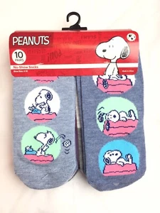 Peanuts Women's No-Show Socks 10 Pair Pack Snoopy & Friends Shoe Size 4-10 New - Picture 1 of 6