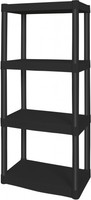 Black Heavy Duty 4-Tier Shelving Unit Home Office Plastic Storage Organizer Rack
