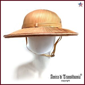 hat vintage woman men safari original natural straw antique head piece jungle by