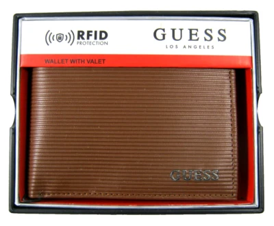 Guess Men's Bifold Wallet Tan RFID Protection NIB 31GO220035 - Image 1 of 4