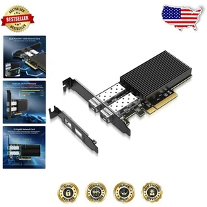 10Gb Ethernet Card with Dual SFP+ Ports for High-Speed Data Transmission - Picture 1 of 9