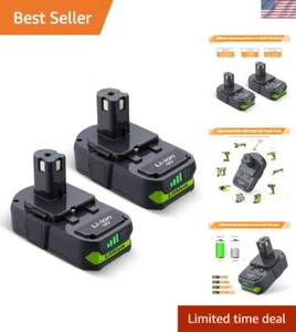 2-Pack 3600mAh Lithium-Ion Ryobi 18V Battery for Cordless Tool Excellence - Picture 1 of 10