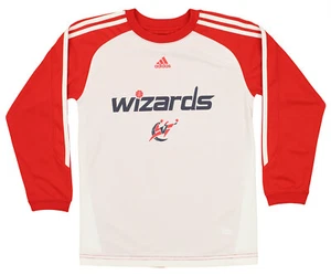 Adidas Washington Wizards NBA Boys Youth Raglan Long Sleeve Shirt, White/Red - Picture 1 of 6