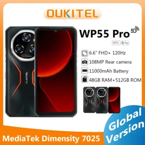Oukitel WP55 Pro 5G Phone IP68 120Hz 48GB+512GB 108MP Triple Camera NFC 11000mAh - Picture 1 of 11