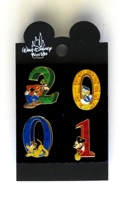 Prendedores de coleccionista Disney World 2001 nuevos (Mickey, Goofy, Donald, Pluto) Foto 1 de 2