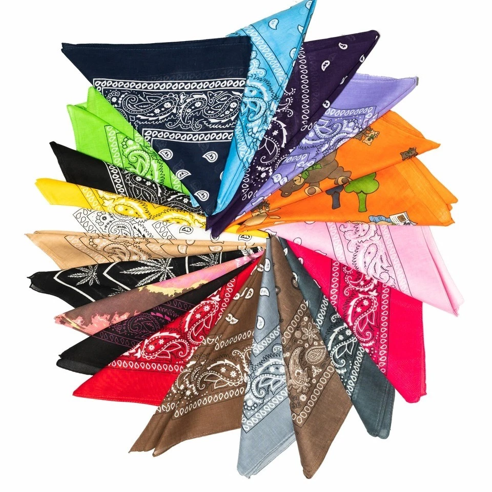 MARKENLOS Bandana foulard foulard foulard Nikki bandane biker paisley tinta unita fantasia cotone