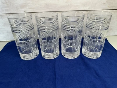 Juego 4 VASOS ALTOS Ralph Lauren Glen Plaid de Lauren Crystal DE COLECCIÓN 6 1/4" Foto 1 de 4
