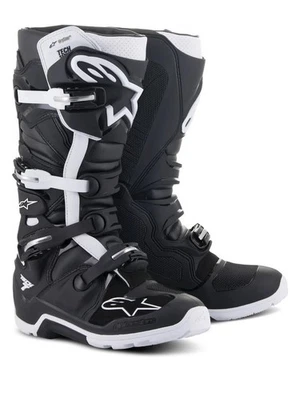 NUEVAS Botas Alpinestars Tech 7 Motocross Motocicleta Enduro Todoterreno Negras/Becas Talla 8 Foto 1 de 4