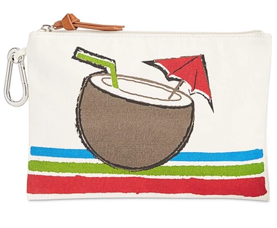 Bolsa clutch feminina Style & Co 100% algodão lona resistente à água - estampa de coco - Imagem 1 de 4