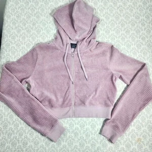 EMPYRE Amelia ZF Purple Crop Zip Hoodie Size Medium - Picture 1 of 5