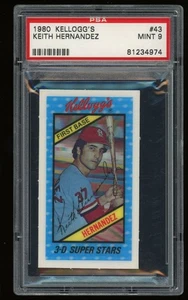 Kellogg's Keith Hernandez 1980 PSA 9 - Imagen 1 de 2
