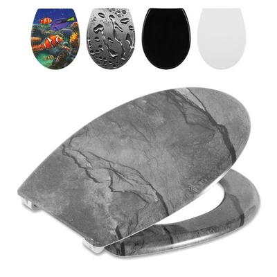 Toilettendeckel Klobrille Toilettensitz mit Absenkautomatik Klodeckel WC Sitz - Bild 1 von 4