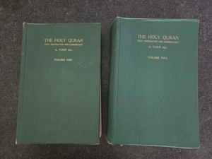 The Holy Quran Text Translation and Commentary 1946 A. Yusuf Ali Volume 1 & 2 Gd - Picture 1 of 15