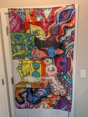 SpongeBob Patrick Hippy Banner Flag Tapestry 3' X 5' #351 - Image 1 of 2