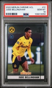 2020 Topps Merline Chrome UEFA CL Jude Bellingham RC PSA 10 GEM MINT - Bild 1 von 2