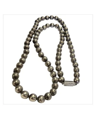 100.3gr! Taxco Mexico Manuel Figueroa Hand Tooled Sterling Silver Necklace 32" - Image 1 of 4