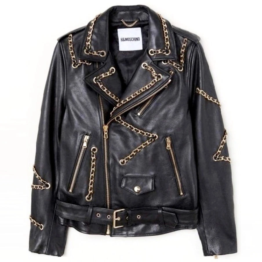 moschino leather jacket products for sale | eBay