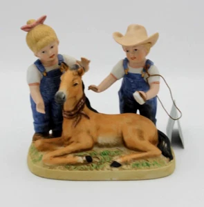 1985 Denim Days Porcelain HOMCO Figurine #1510 "The New Colt" - Picture 1 of 3