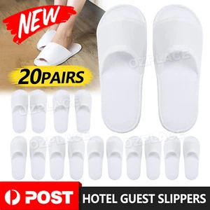 20 pairs SPA Non-Slip Slippers Open/Closed Toe Disposable Hotel Shoes Household - Picture 1 of 9