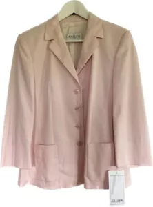 Basler Pale Pink Cotton Elastane Single Breasted Blazer EU 38 UK 12 Stretch - Picture 1 of 7