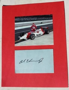 Al Unser Jr Race Car Driver Hand Signed Autographed 3X5 Card Photo Set Mat NICE - Picture 1 of 1
